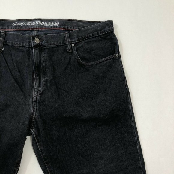 Old Navy Jeans Men's 42 Black Famous Straight Leg Denim Pants Reg Fit Size 42X30 - Picture 4 of 12